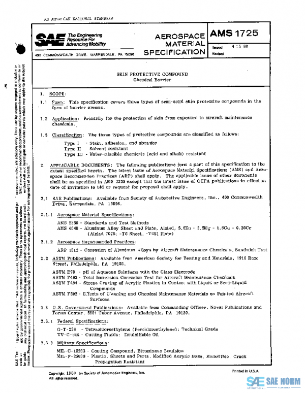 SAE AMS1725 PDF