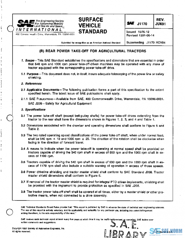 SAE J1170_199106 PDF