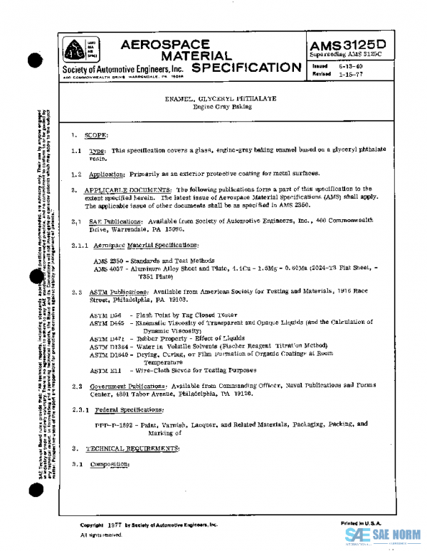 SAE AMS3125D PDF SAE AMS3125D PDF