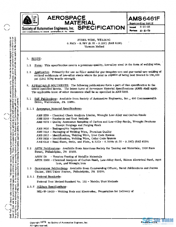 SAE AMS6461F PDF SAE AMS6461F PDF