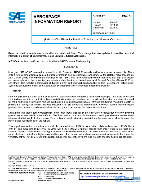 SAE AIR5464A PDF SAE AIR5464A PDF