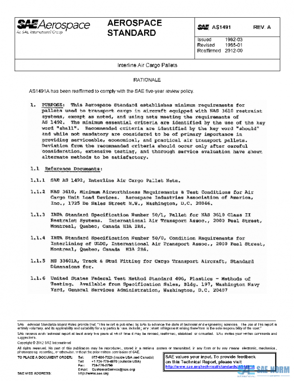 SAE AS1491A PDF SAE AS1491A PDF