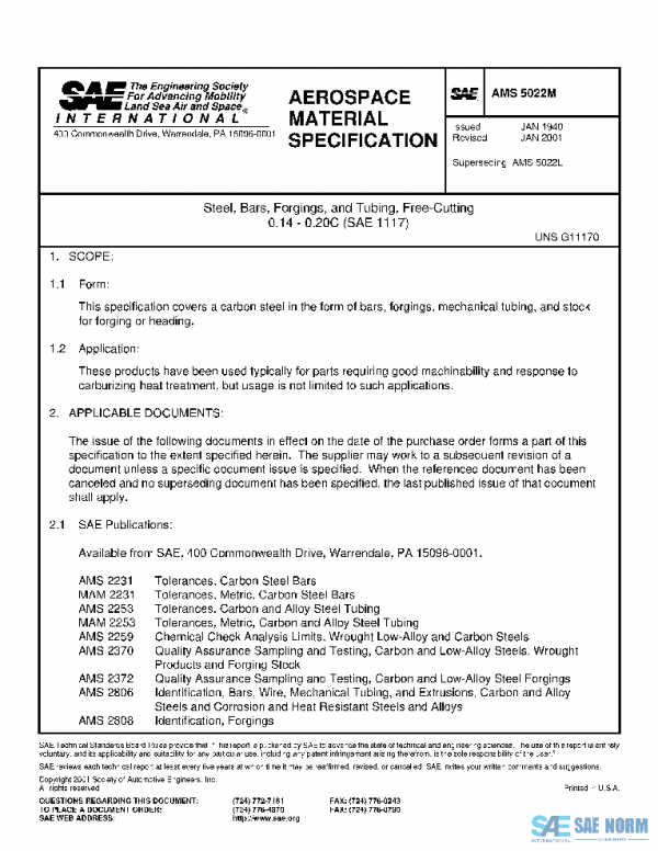 SAE AMS5022M PDF