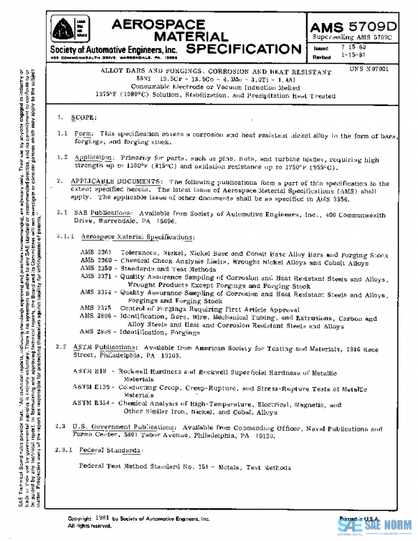 SAE AMS5709D PDF