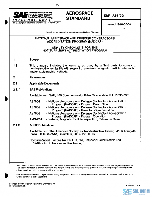 SAE AS7100/1 PDF