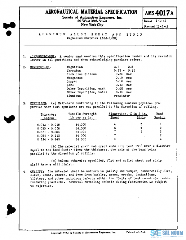 SAE AMS4017A PDF SAE AMS4017A PDF