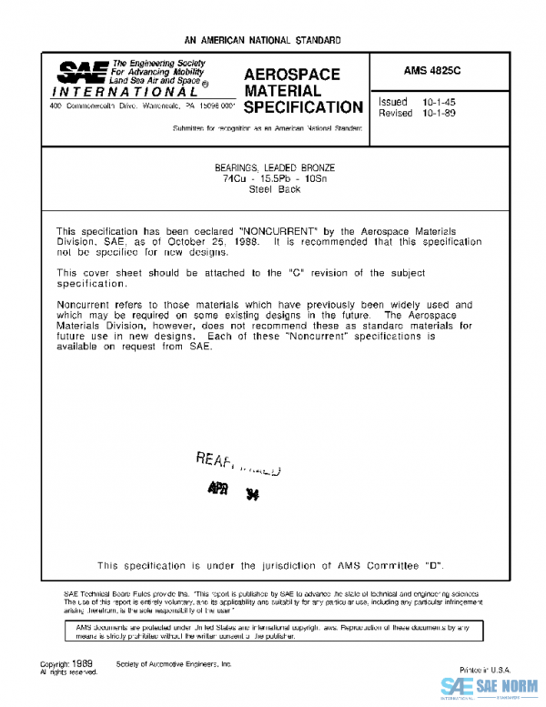 SAE AMS4825C PDF SAE AMS4825C PDF