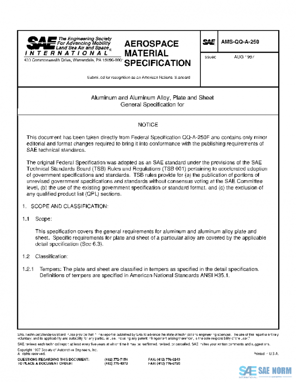SAE AMSQQA250 PDF SAE AMSQQA250 PDF
