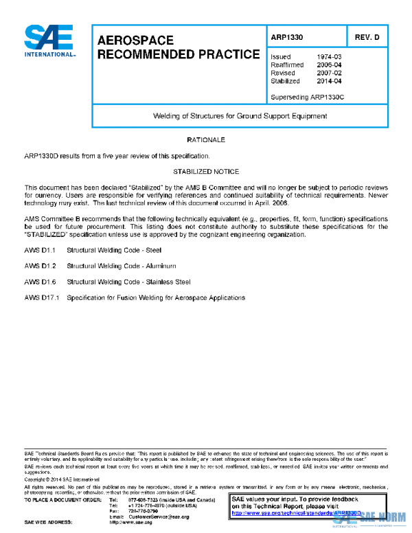 SAE ARP1330D PDF