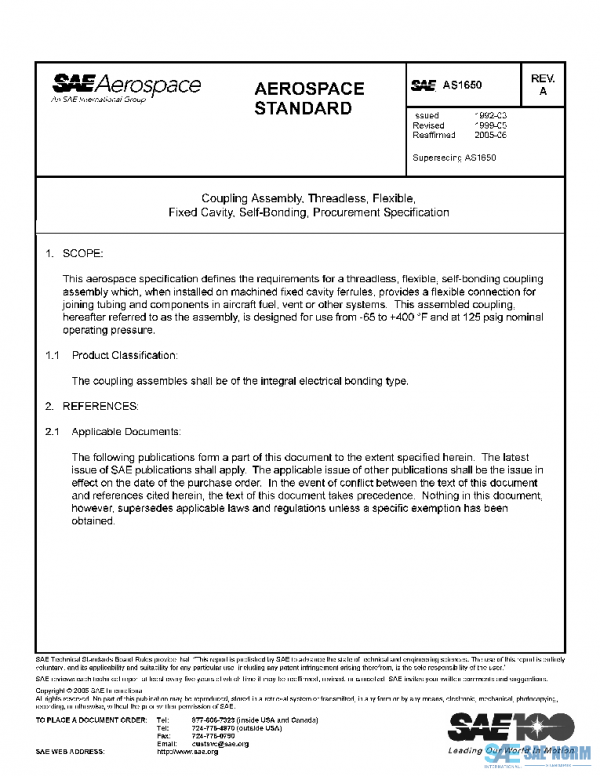 SAE AS1650A PDF SAE AS1650A PDF