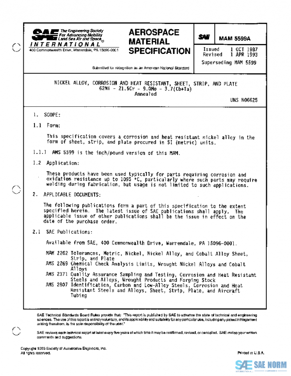 SAE MAM5599A PDF