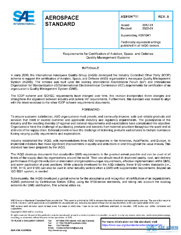 SAE AS9104/1A PDF