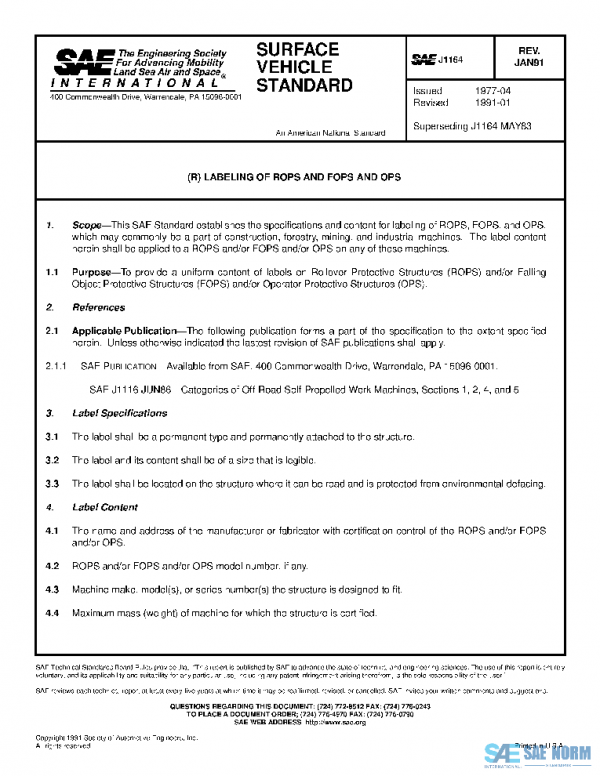 SAE J1164_199101 PDF SAE J1164_199101 PDF