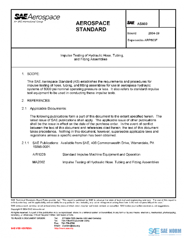 SAE AS603 PDF SAE AS603 PDF