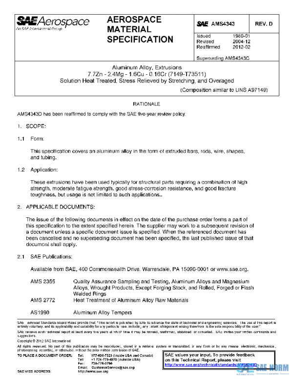 SAE AMS4343D PDF SAE AMS4343D PDF