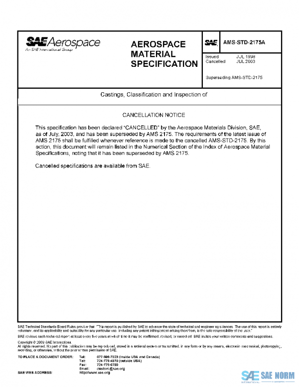 SAE AMSSTD2175A PDF