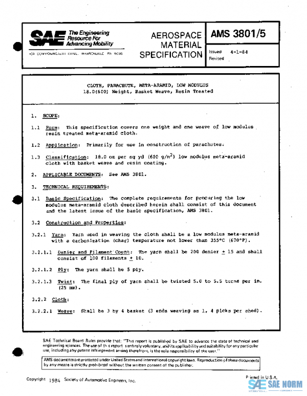 SAE AMS3801/5 PDF SAE AMS3801/5 PDF