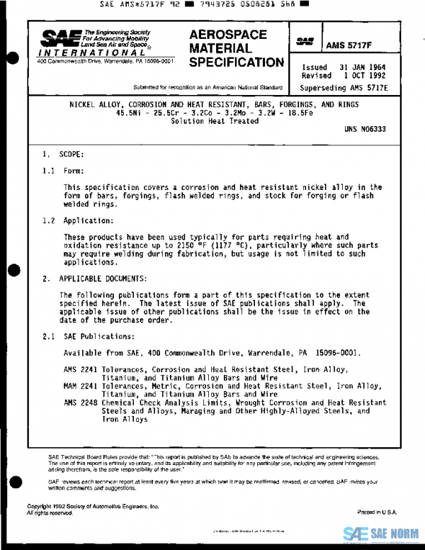 SAE AMS5717F PDF SAE AMS5717F PDF