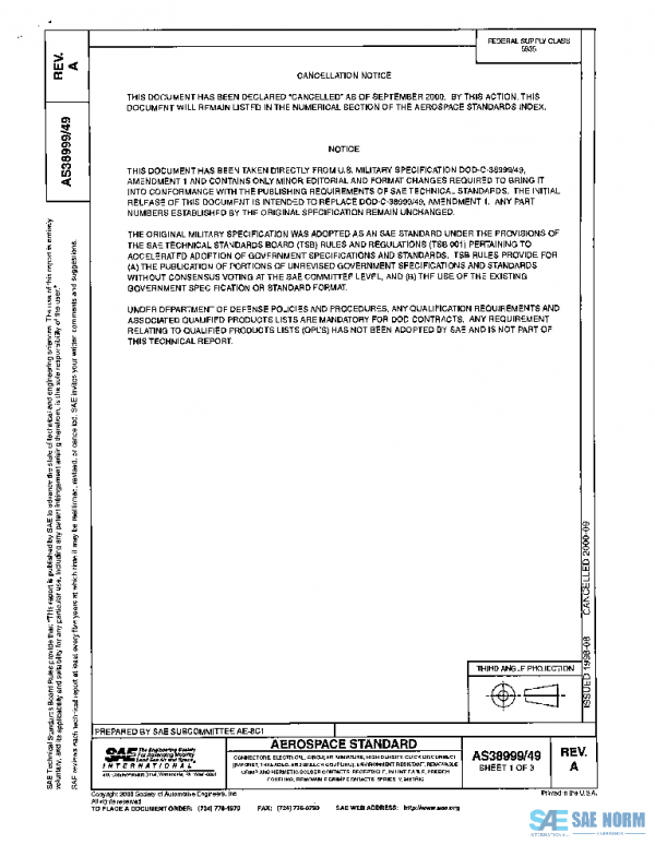 SAE AS38999/49A PDF SAE AS38999/49A PDF