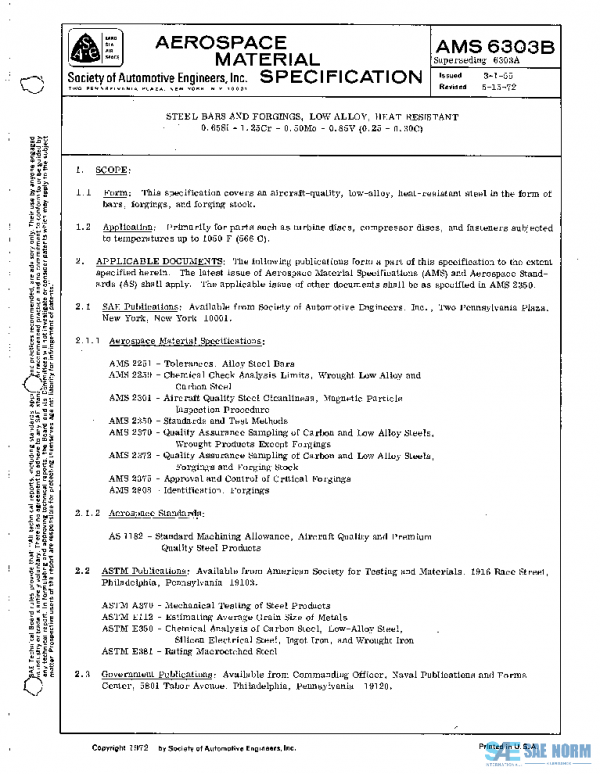 SAE AMS6303B PDF SAE AMS6303B PDF