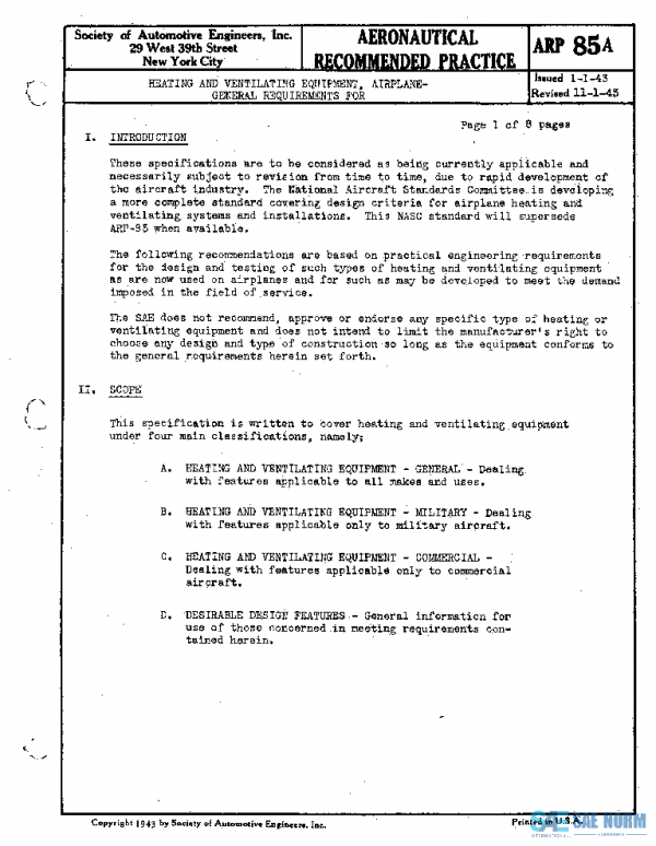 SAE ARP85A PDF SAE ARP85A PDF