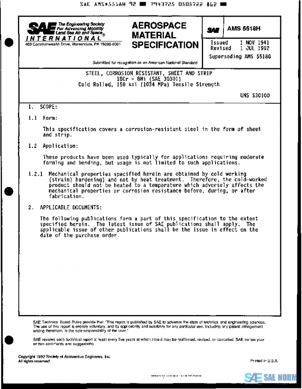 SAE AMS5518H PDF