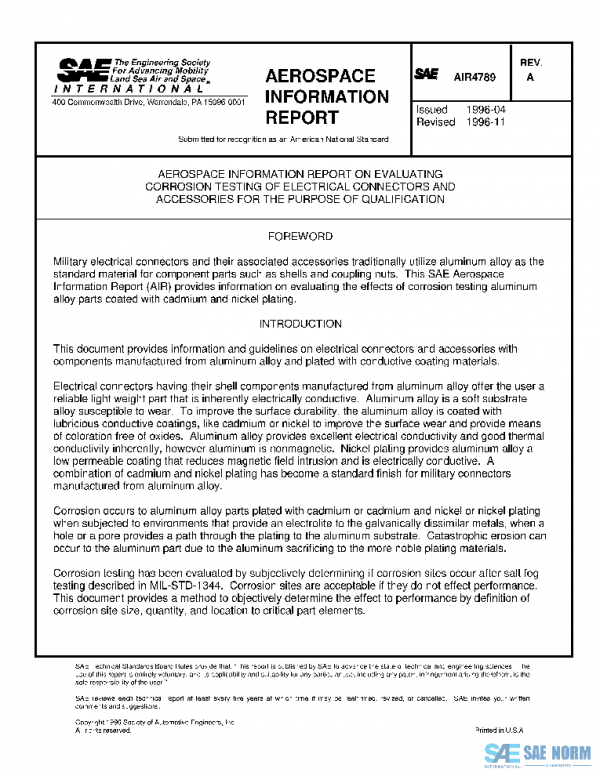 SAE AIR4789A PDF SAE AIR4789A PDF