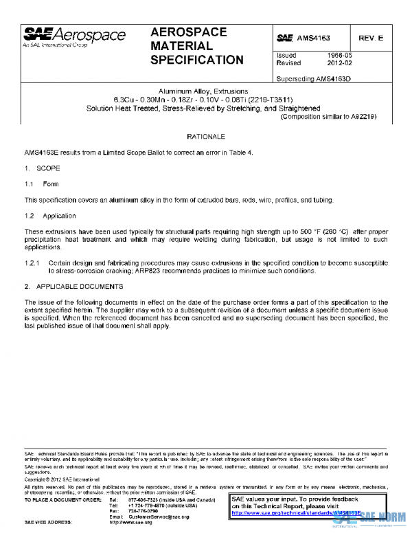 SAE AMS4163E PDF SAE AMS4163E PDF