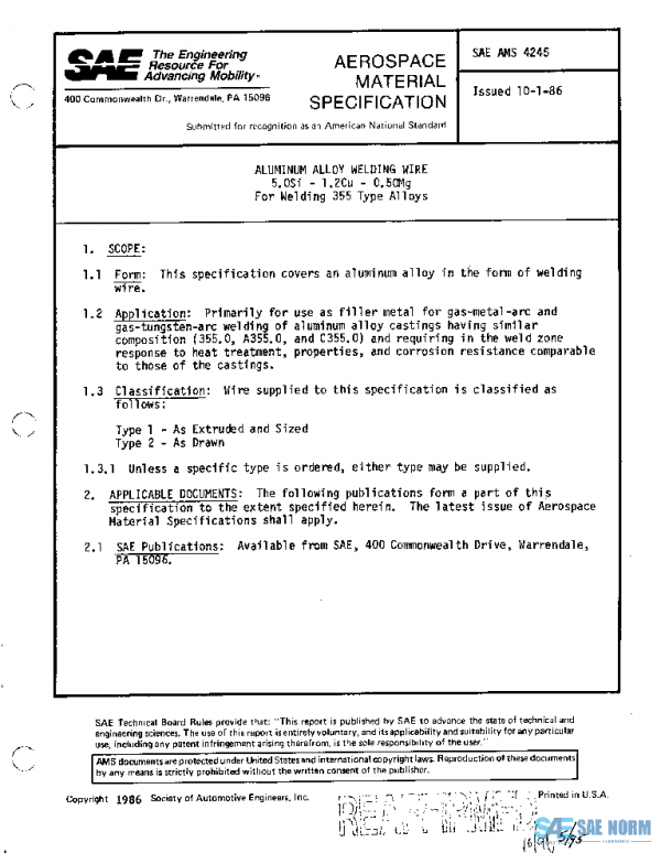 SAE AMS4245 PDF SAE AMS4245 PDF