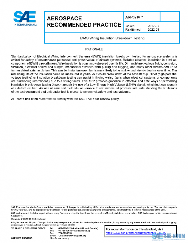SAE ARP6216 PDF SAE ARP6216 PDF