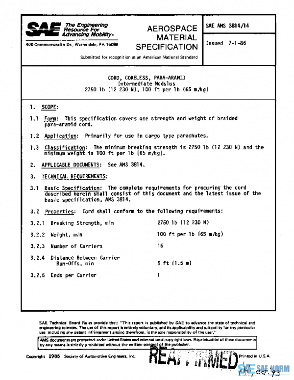 SAE AMS3814/14 PDF SAE AMS3814/14 PDF