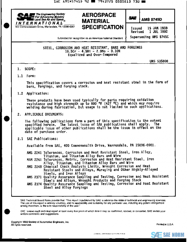 SAE AMS5745D PDF