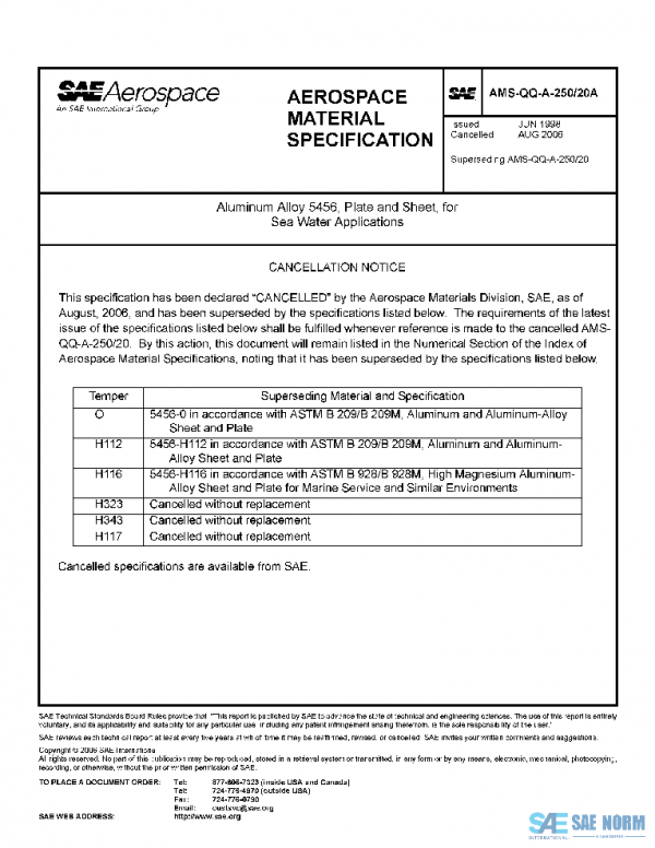SAE AMSQQA250/20A PDF