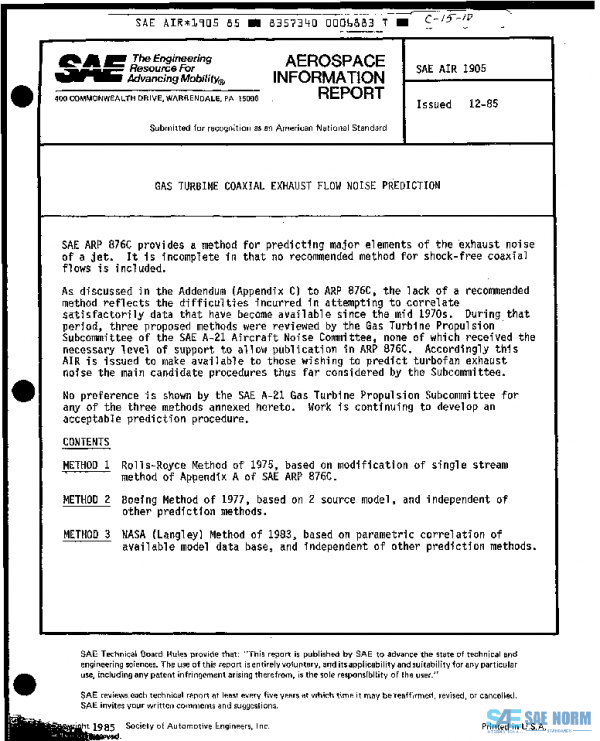 SAE AIR1905 PDF SAE AIR1905 PDF