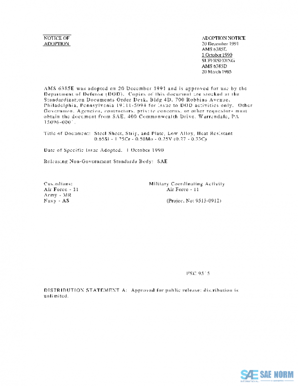 SAE AMS6385E PDF SAE AMS6385E PDF