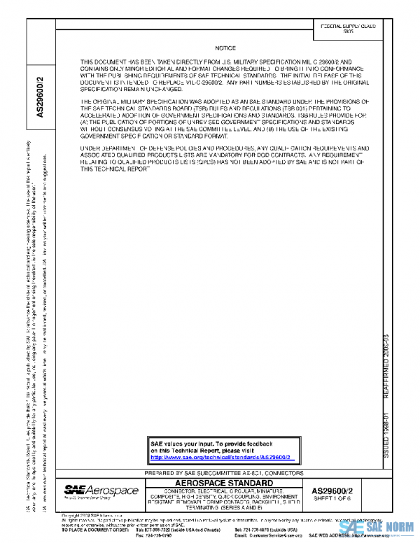 SAE AS29600/2 PDF SAE AS29600/2 PDF