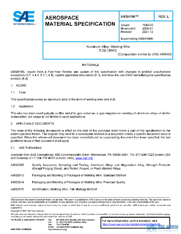 SAE AMS4190L PDF SAE AMS4190L PDF