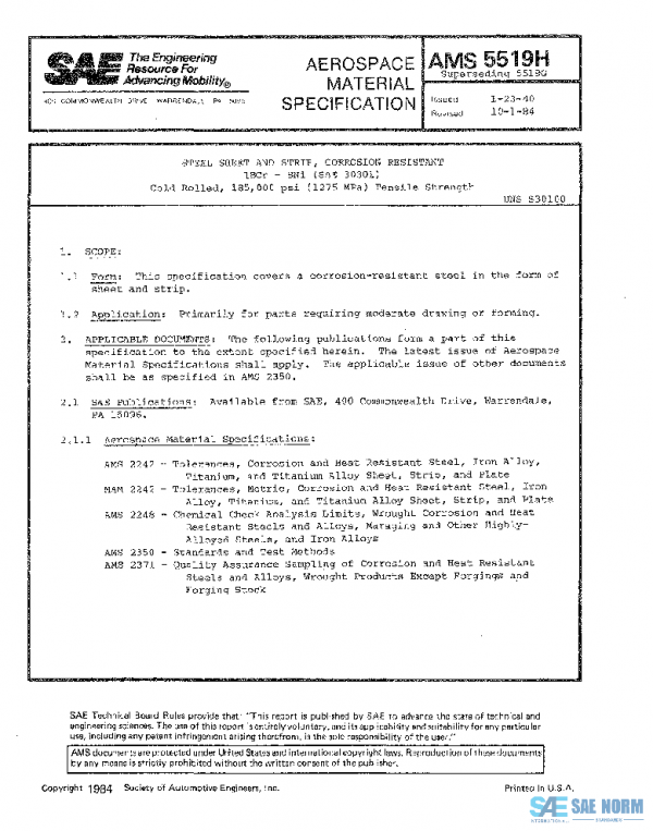 SAE AMS5519H PDF