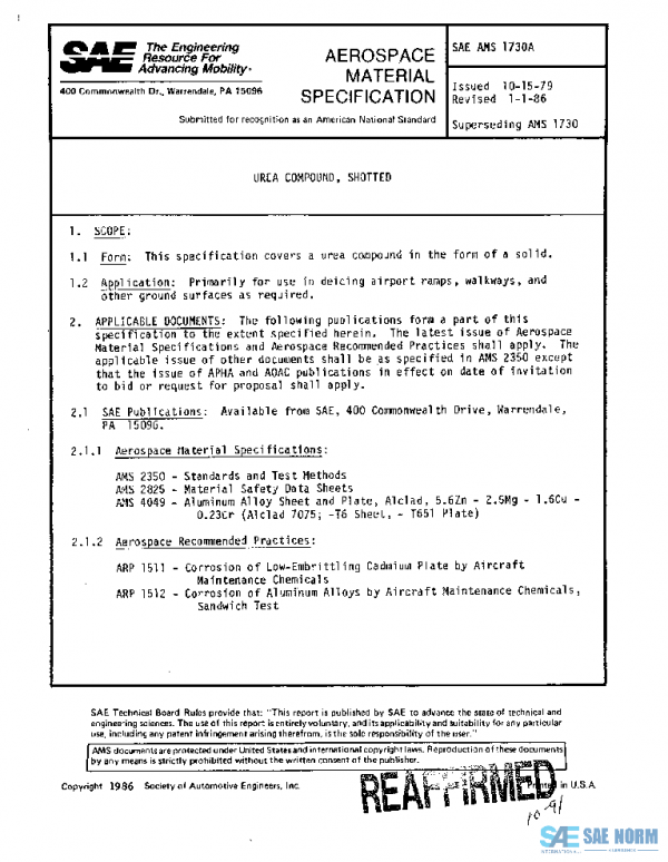SAE AMS1730A PDF SAE AMS1730A PDF