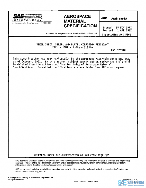 SAE AMS5861A PDF SAE AMS5861A PDF