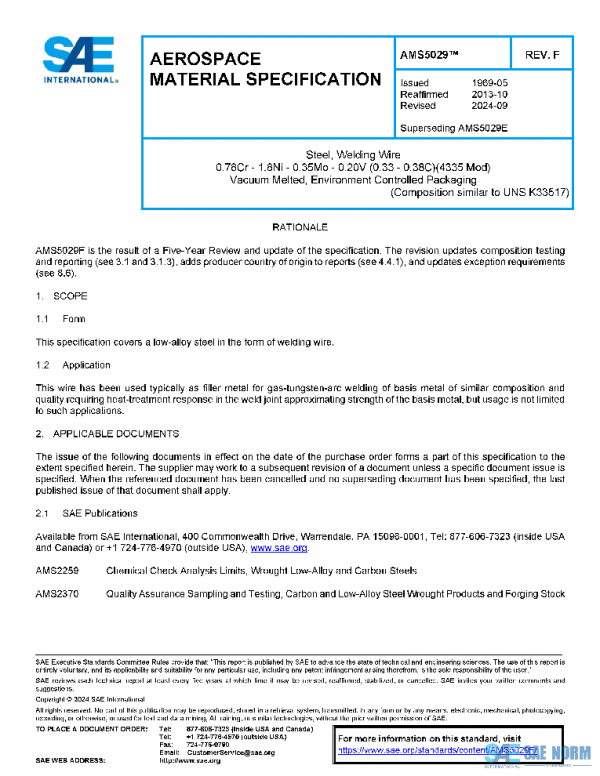 SAE AMS5029F PDF SAE AMS5029F PDF