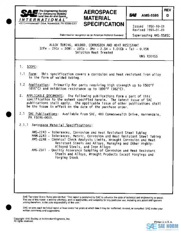 SAE AMS5585D PDF