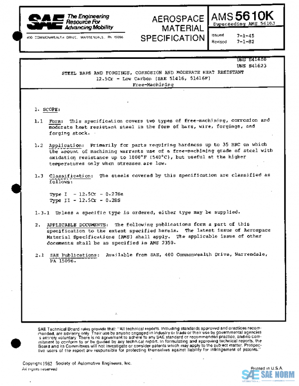SAE AMS5610K PDF