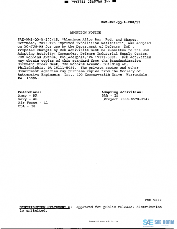 SAE AMSQQA200/15 PDF SAE AMSQQA200/15 PDF