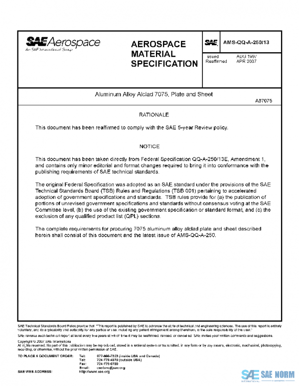 SAE AMSQQA250/13 PDF