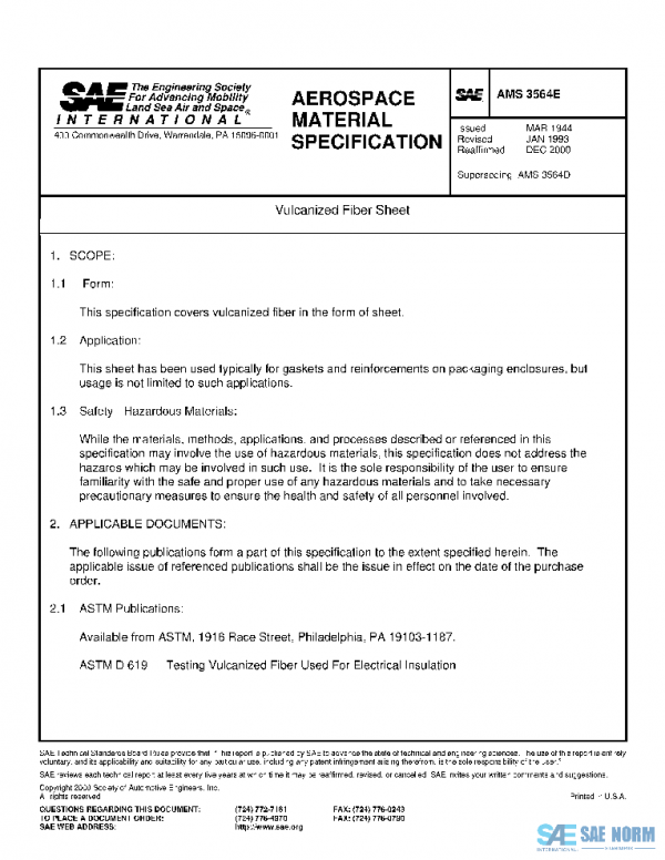 SAE AMS3564E PDF SAE AMS3564E PDF