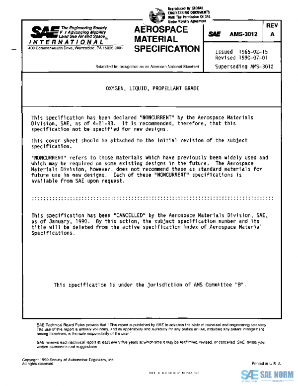 SAE AMS3012A PDF
