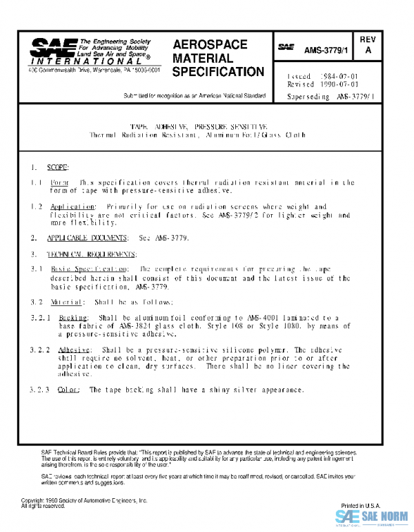 SAE AMS3779/1A PDF SAE AMS3779/1A PDF