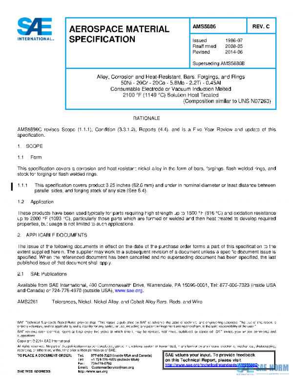 SAE AMS5886C PDF SAE AMS5886C PDF