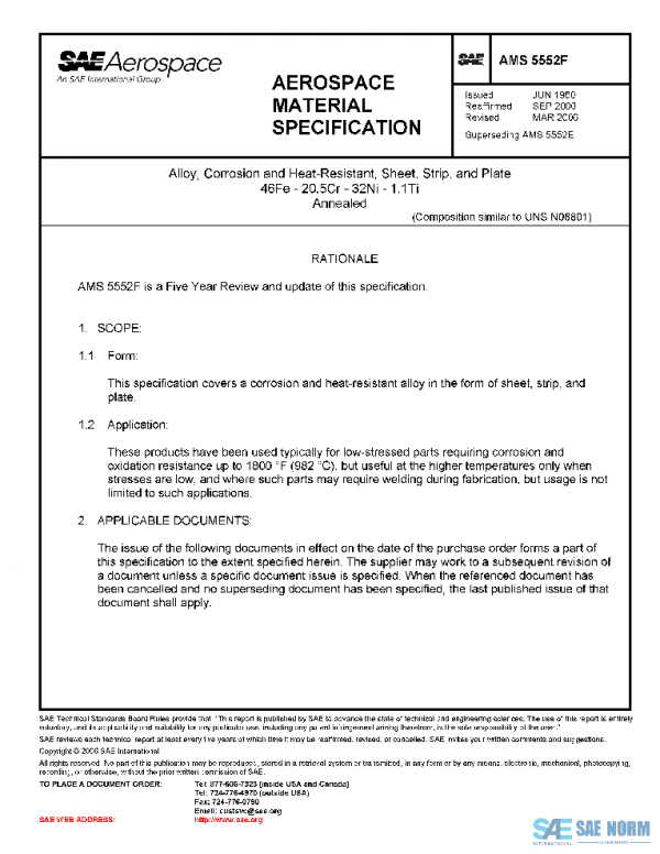 SAE AMS5552F PDF SAE AMS5552F PDF